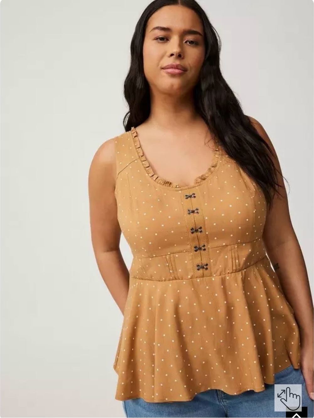 Torrid | Babydoll Corset Top | SIZE 3X | NWOT | COLOR Light Dot Tobacco Brown